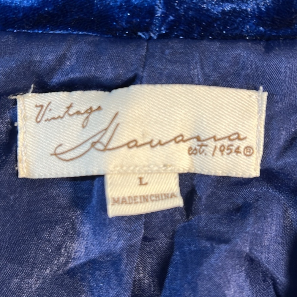 NWOT VINTAGE HAVANA One Button Oversized Velvet Blazer Midnight Blue L - Picture 9 of 11